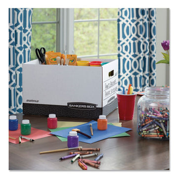 Bankers Box® R-kive Heavy-duty Storage Boxes, Letter-legal Files, 12.75" X 16.5" X 10.38", White-black, 12-carton freeshipping - TVN Wholesale